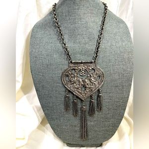 Silver Plated BoHo Necklace A Statement Piece Sure to Bring Great Compliments.